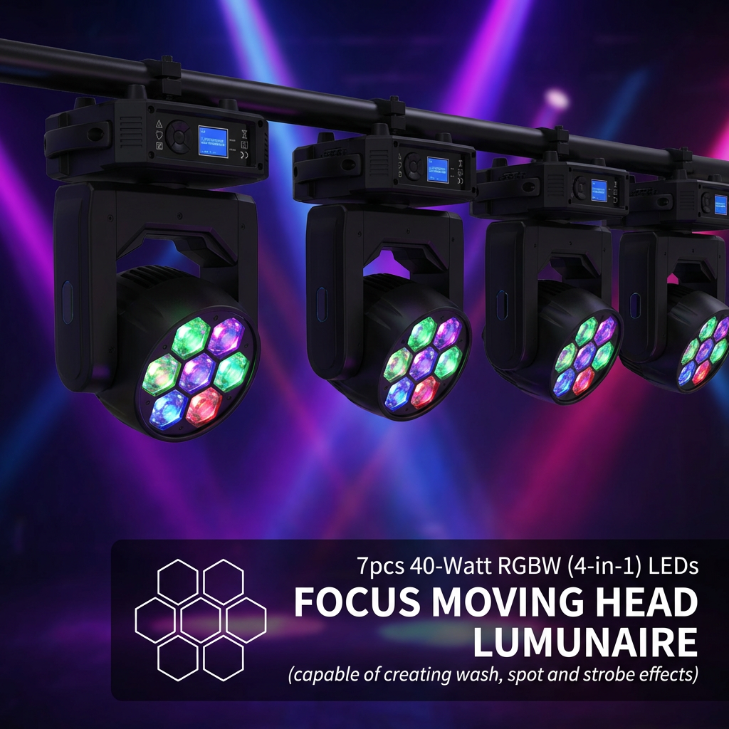 XNK SPL-620 7x40w led bee eye with black housing, metal housing, and for stage and event lighting