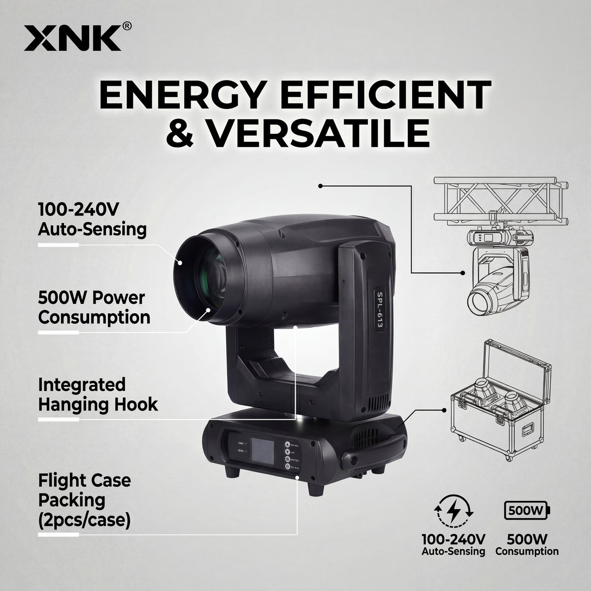 XNK SPL-613 400w bsw led moving head with multicolor lighting effect