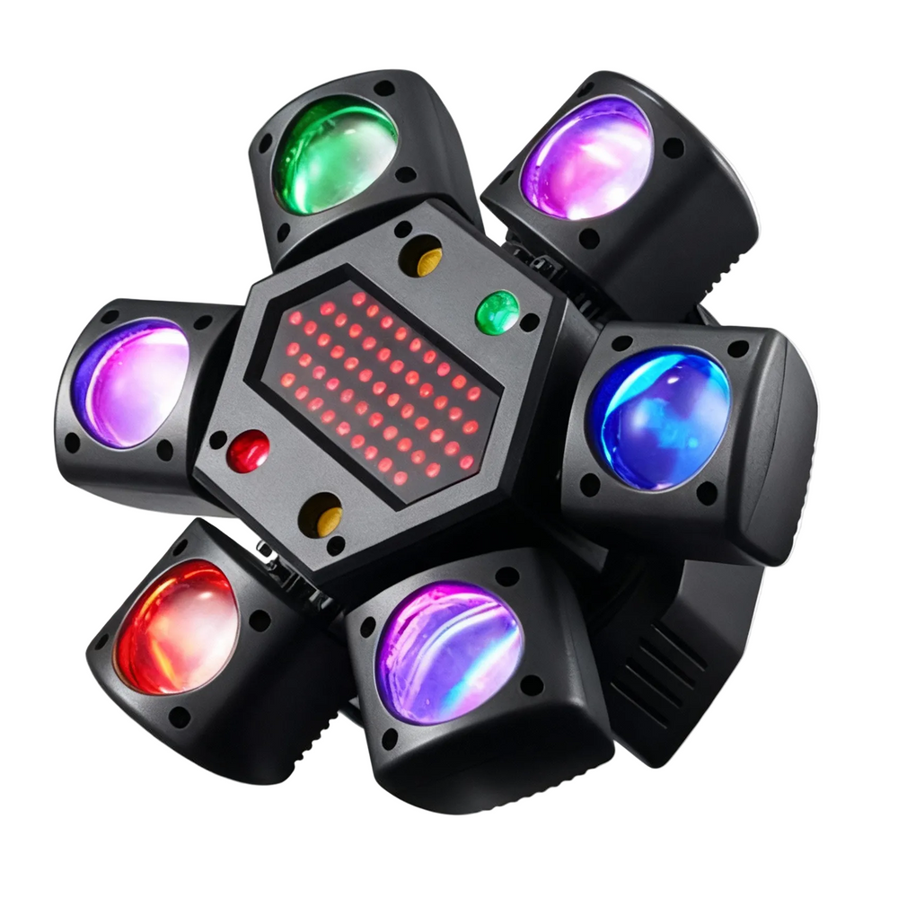 XNK SPL-501 Moving HeadSPL-501moving head stage light, blackmetal housing, with adjustment knobs和灯光control components的专业stage lighting fixture