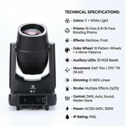 XNK SPL-604 380w king prism with multicolor lighting effect