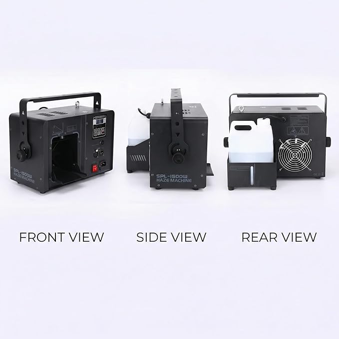 XNK SPL-668 Haze machine with black housing, metal housing, and control panel detail