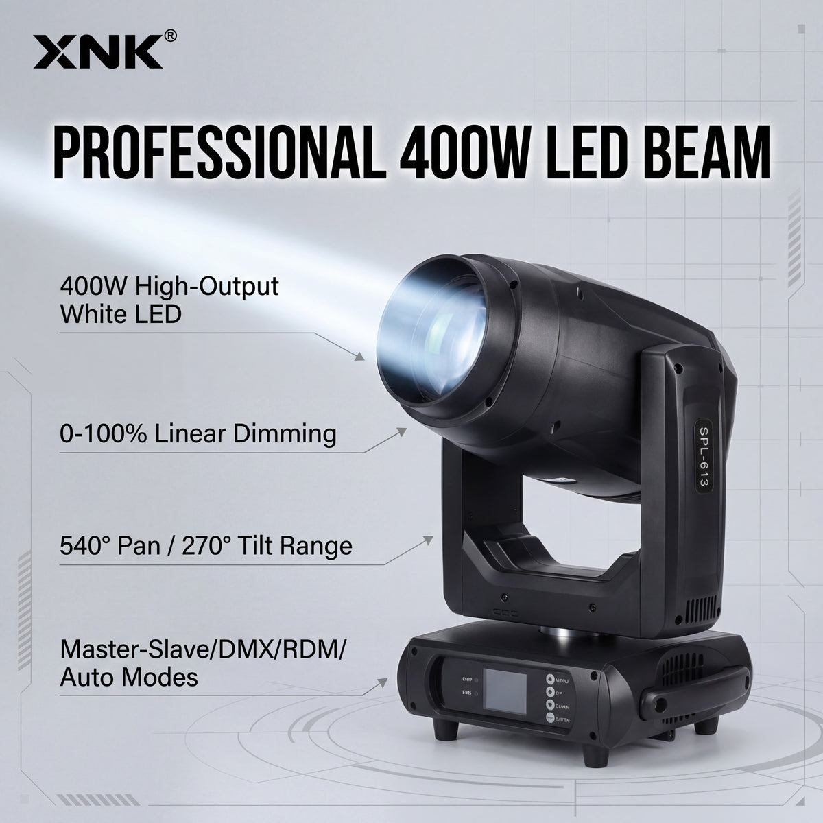 XNK SPL-613 400w bsw led moving head with multicolor lighting effect and for stage and event lighting