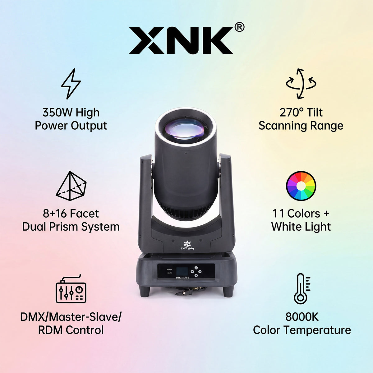 XNK SPL-602 380w mini IP65 Beam moving head with black housing