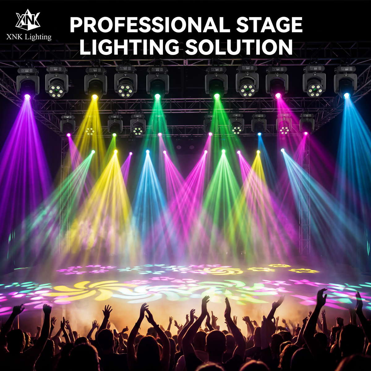 XNK SPL-645 90w led spot moving head with white housing and control panel detail