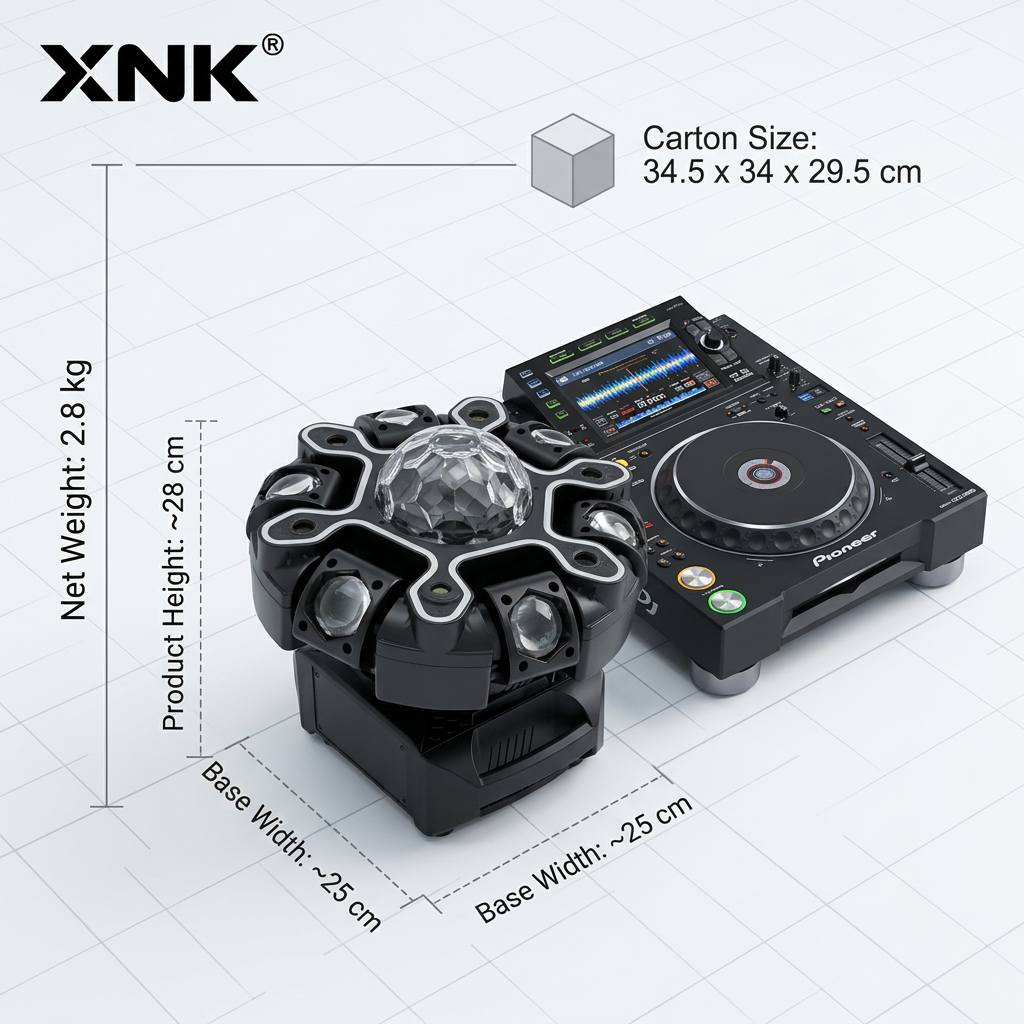 XNK SPL-684 TWELVE-ARM LED STRIP DJ LIGHT with black housing