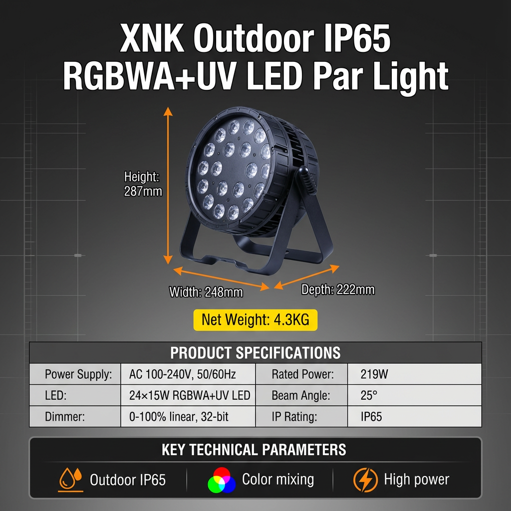 XNK SPL-689 LED PAR Light with multicolor lighting effect