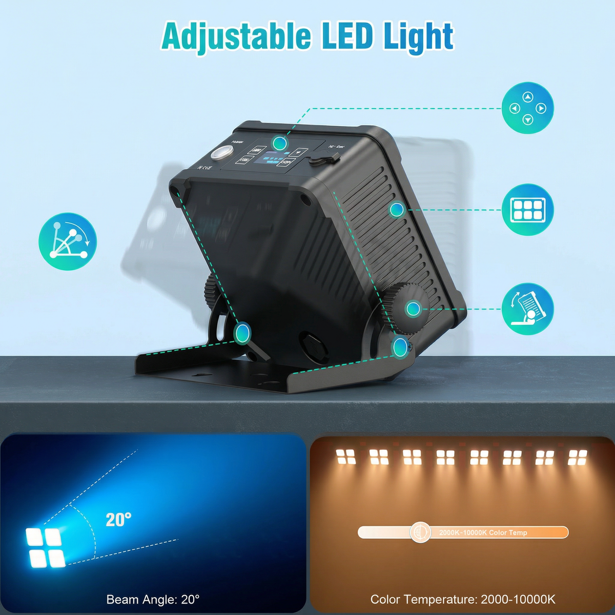 XNK SPL-648 waterproof 4x15w led battery light with multicolor lighting effect