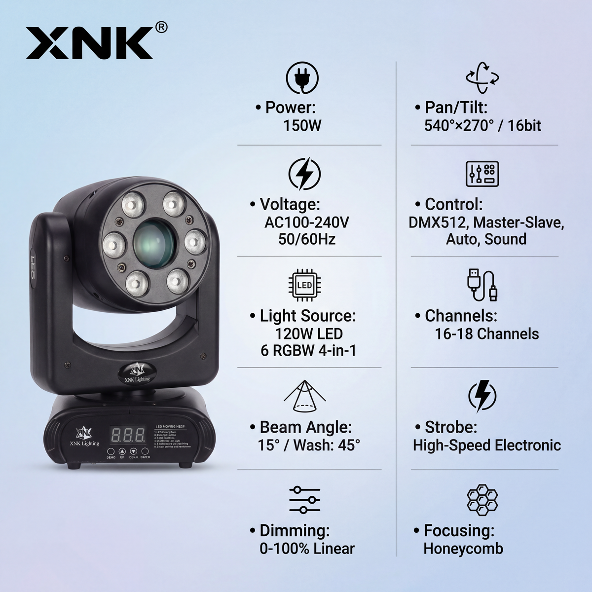 XNK SPL-645 90w led spot moving head with white housing