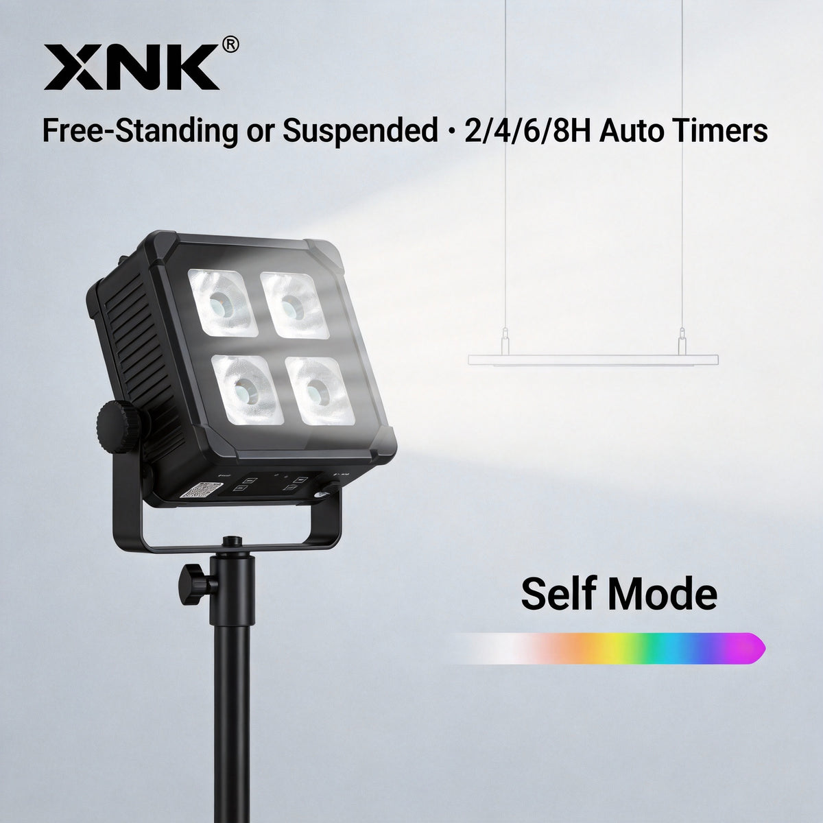 XNK SPL-648 waterproof 4x15w led battery light rear detail view