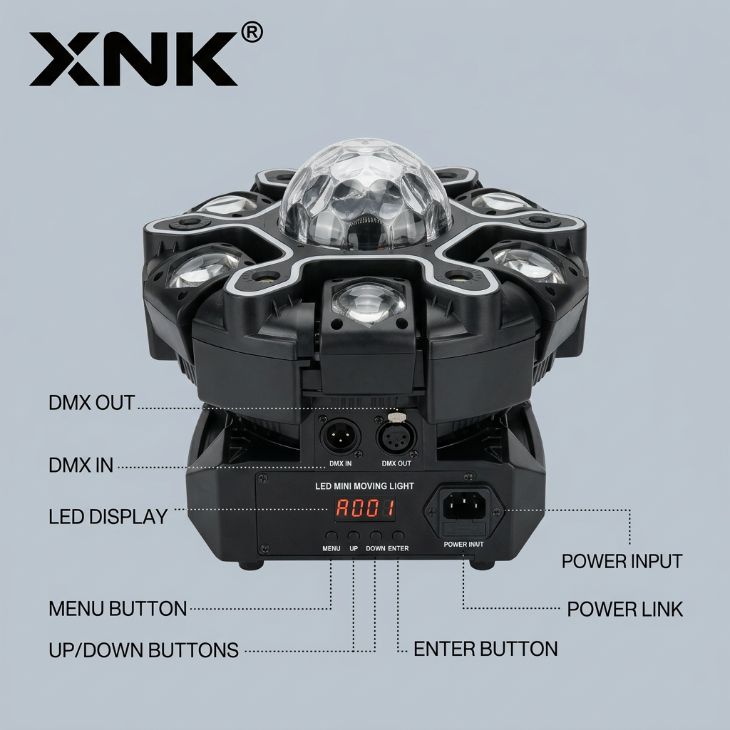 XNK SPL-684 TWELVE-ARM LED STRIP DJ LIGHT with multicolor lighting effect