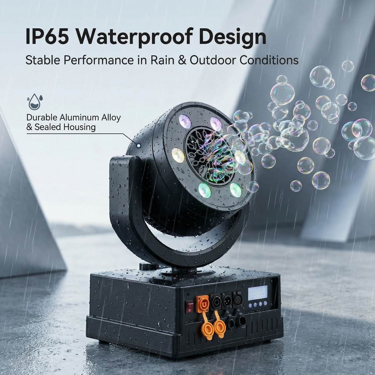 XNK SPL-669 Waterproof moving bubble machine with control panel detail