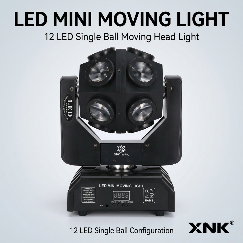 XNK SPL-699 Professional Stage Light with RGBW Rotating LEDs XNK SPL-699 Stage Light Side View with Control Panel