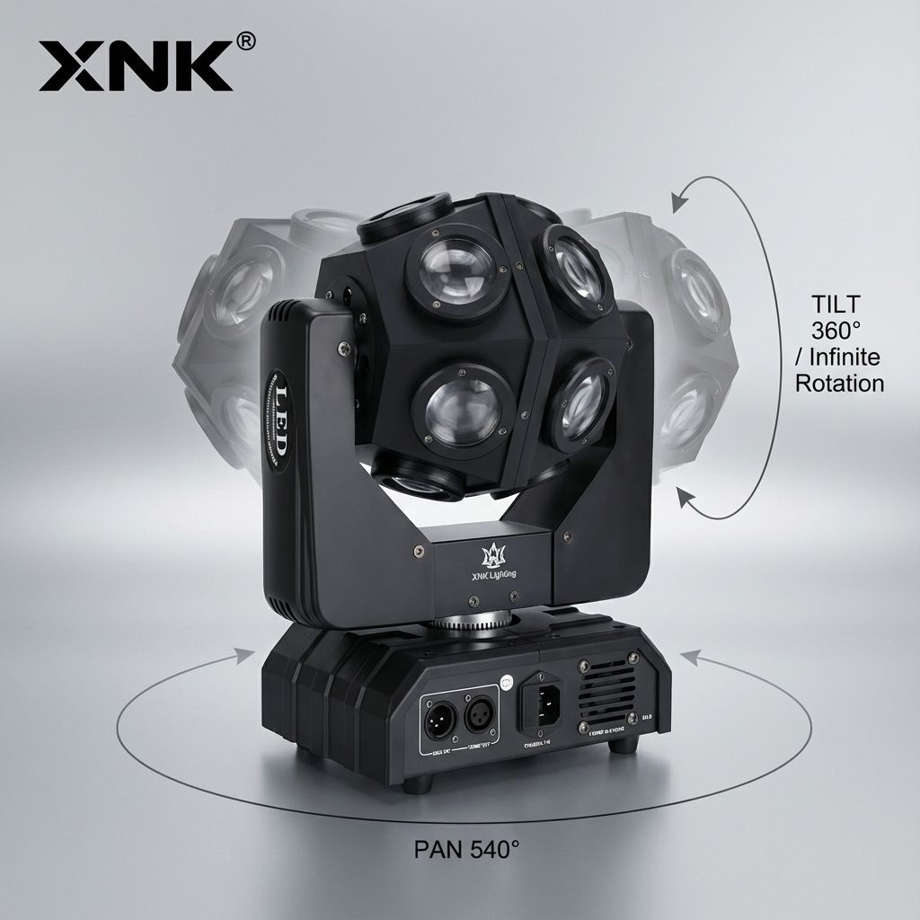 XNK SPL-699 Professional Stage Light with RGBW Rotating LEDs Dynamic RGBW Lighting Effect Demo of XNK SPL-699