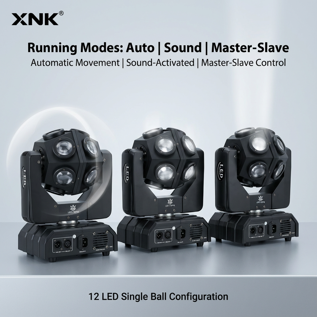 XNK SPL-699 Professional Stage Light with RGBW Rotating LEDs XNK SPL-699 Power Supply Adapter and Cable