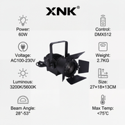 XNK SPL-654 mini spot light with black housing and metal housing