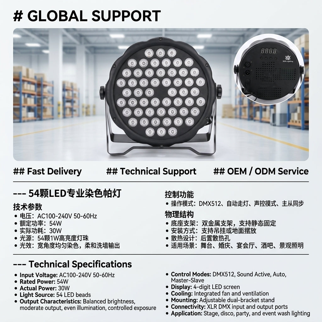 XNK SPL-671 54x3w RGB 3in1 LED Par